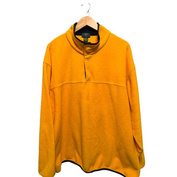 Club Room Yellow/Black Snap Pullover Fleece Jacket/Sweater - Picture 7 of 10